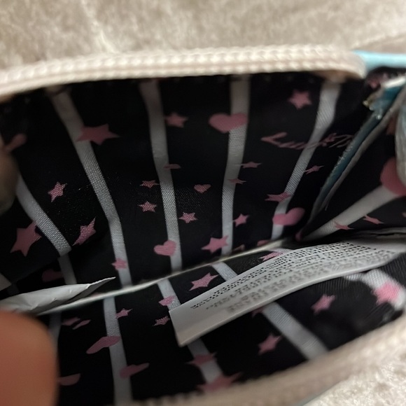 Betsey Johnson blue card wallet with zipper section for coins, new - Picture 3 of 8